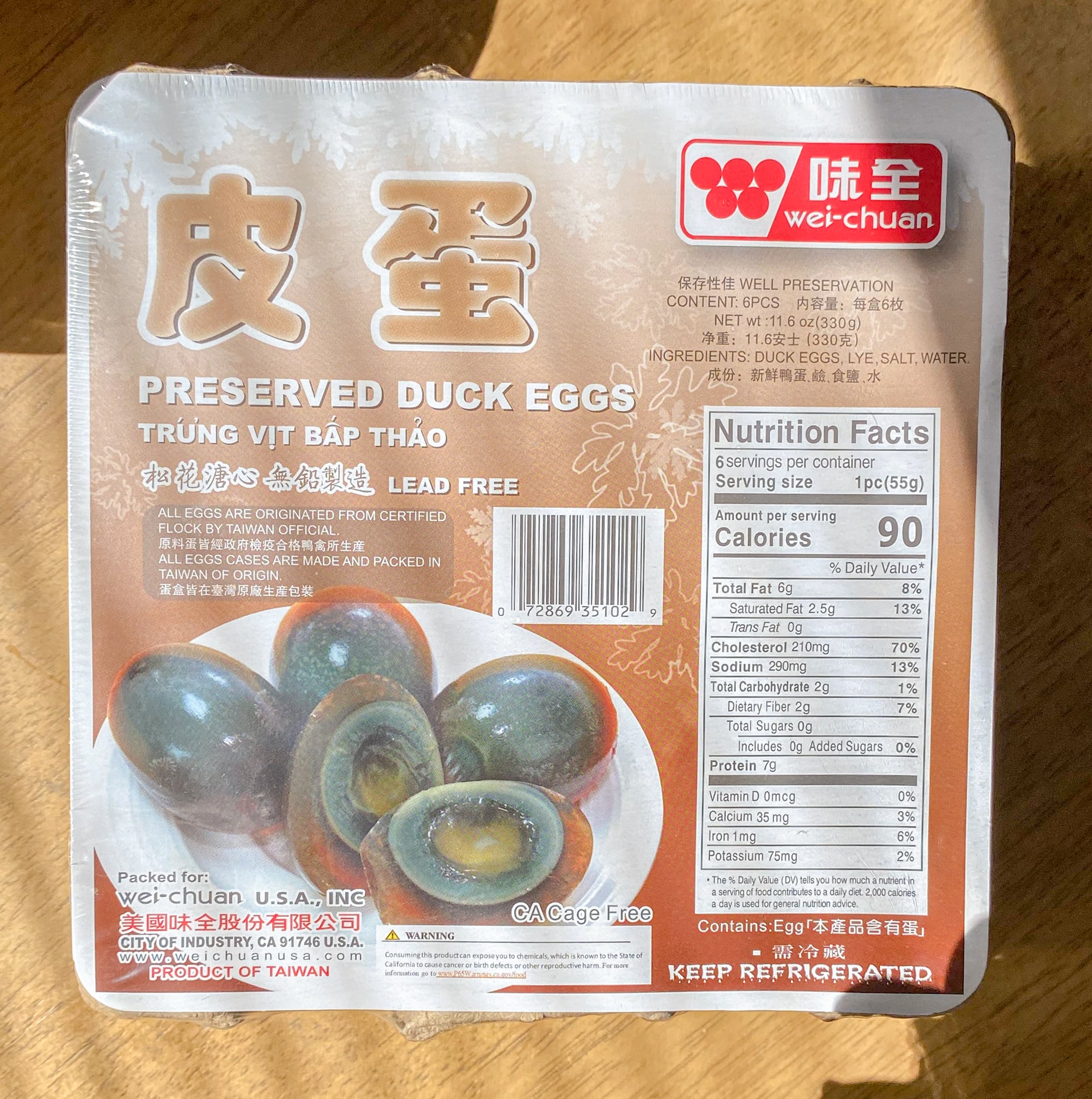 A pack of century eggs.