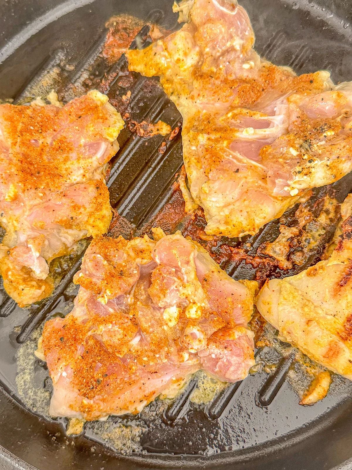 Grilled chicken on a pan.