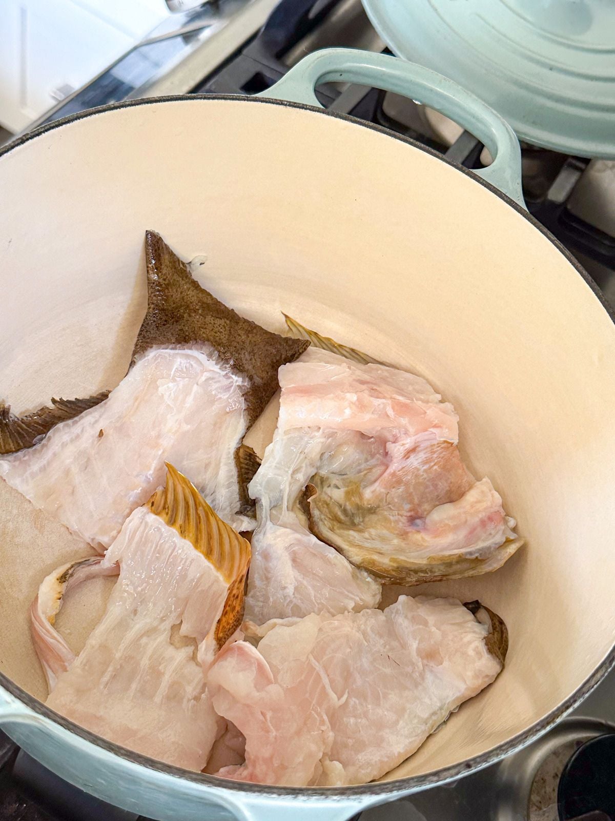 Fish bones in a pot.